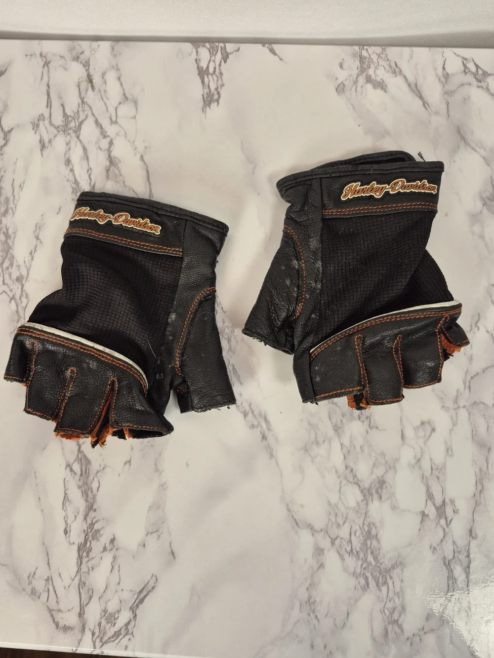 Harley-Davidson Black Fingerless Riding Gloves Womens Size L